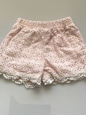 DOE A DEAR GIRLS CROCHET LACE SHORTS PINK 5